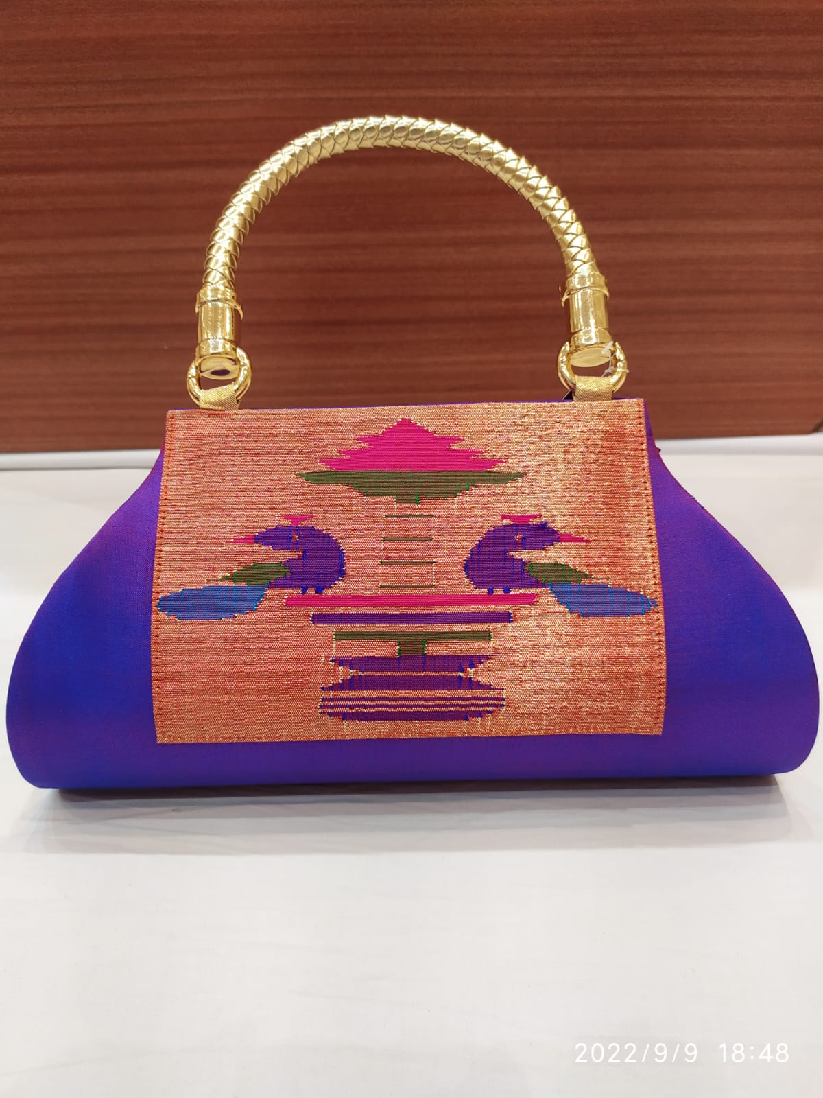 Buy Aqua Blue Embroidered Potli Bag In Raw Silk With Tassels KALKI Fashion  India